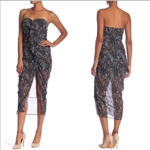 Veronica Beard Peyton Silk Strapless Ruched Dress